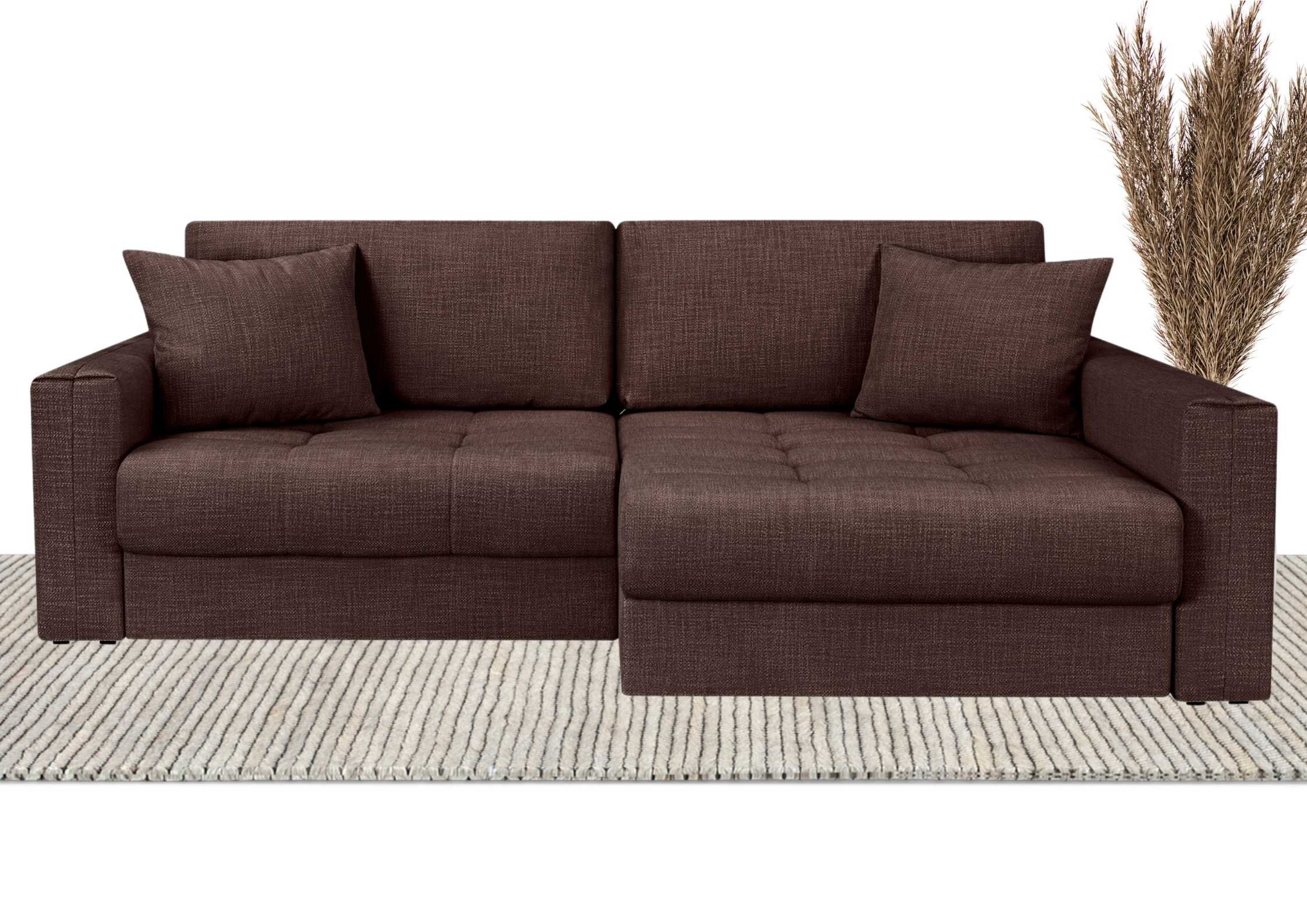 Grafitowy narożnik modułowy z pikowanym siedziskiem